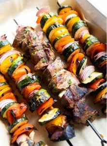 grilled meat kabobs